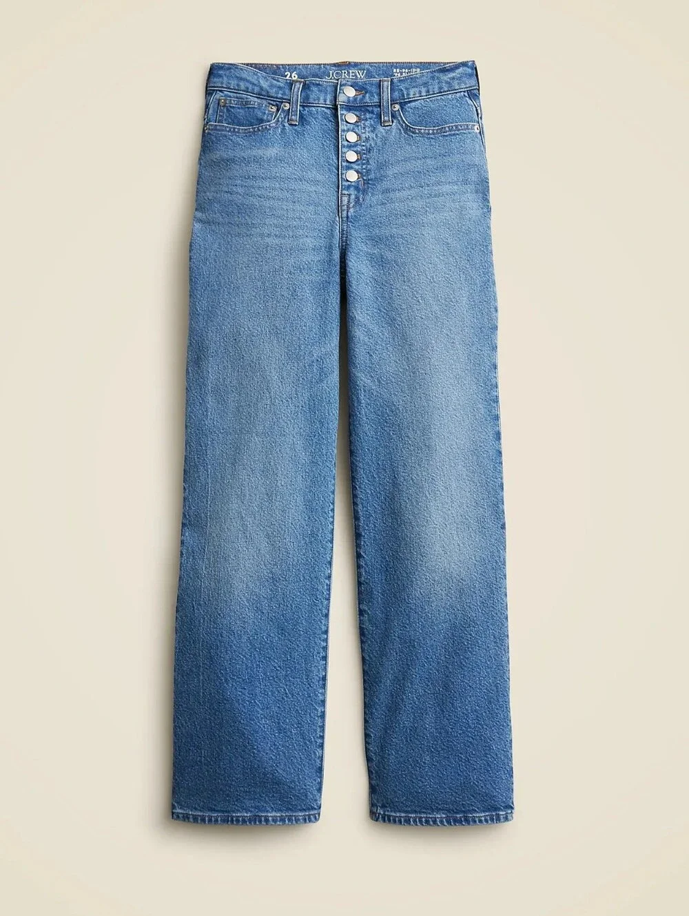 J. Crew Slim Wide High Rise Leg Cropped Button-Fly Jeans